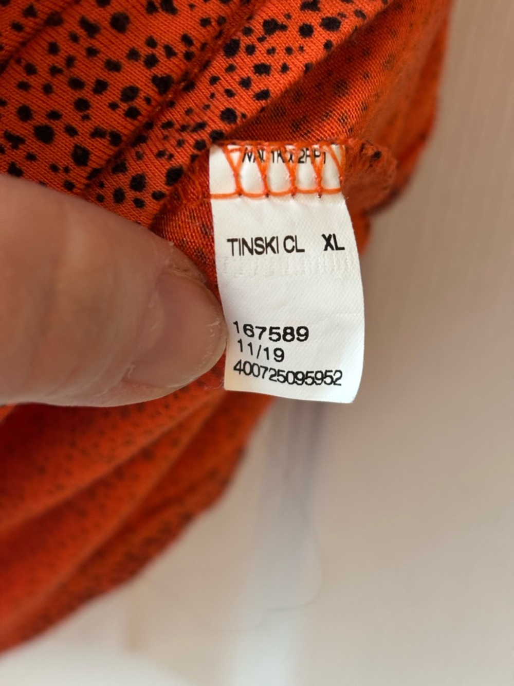 XL Apt. 9 Essentials Orange Black Dots Stretch Blouse Top Scoop Comfy Spandex - Picture 5 of 7